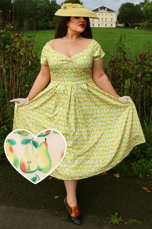 Lily Fruity Pear Off Shoulder Dress