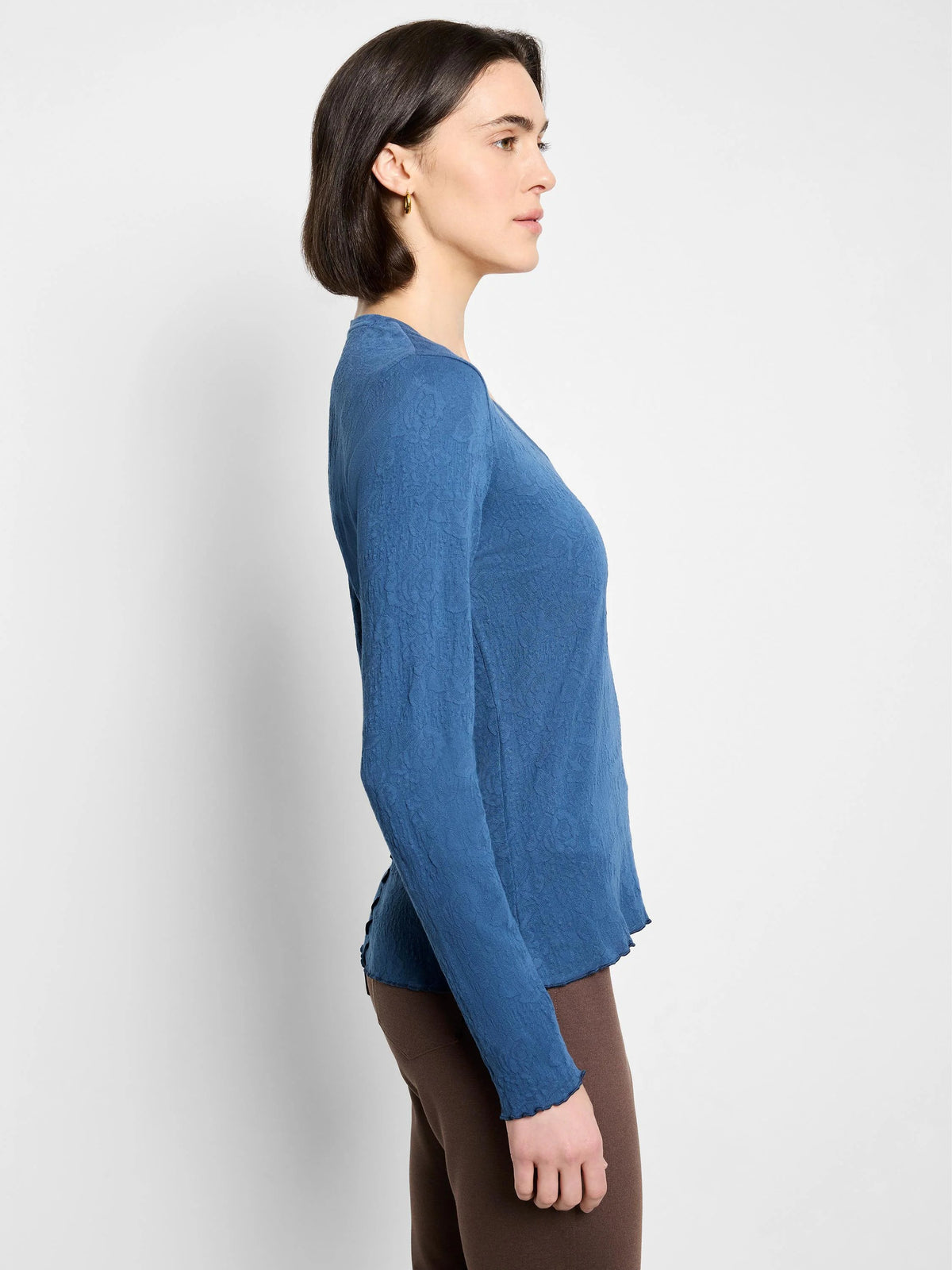 NZT Lace Knit V-Neck T-Shirt