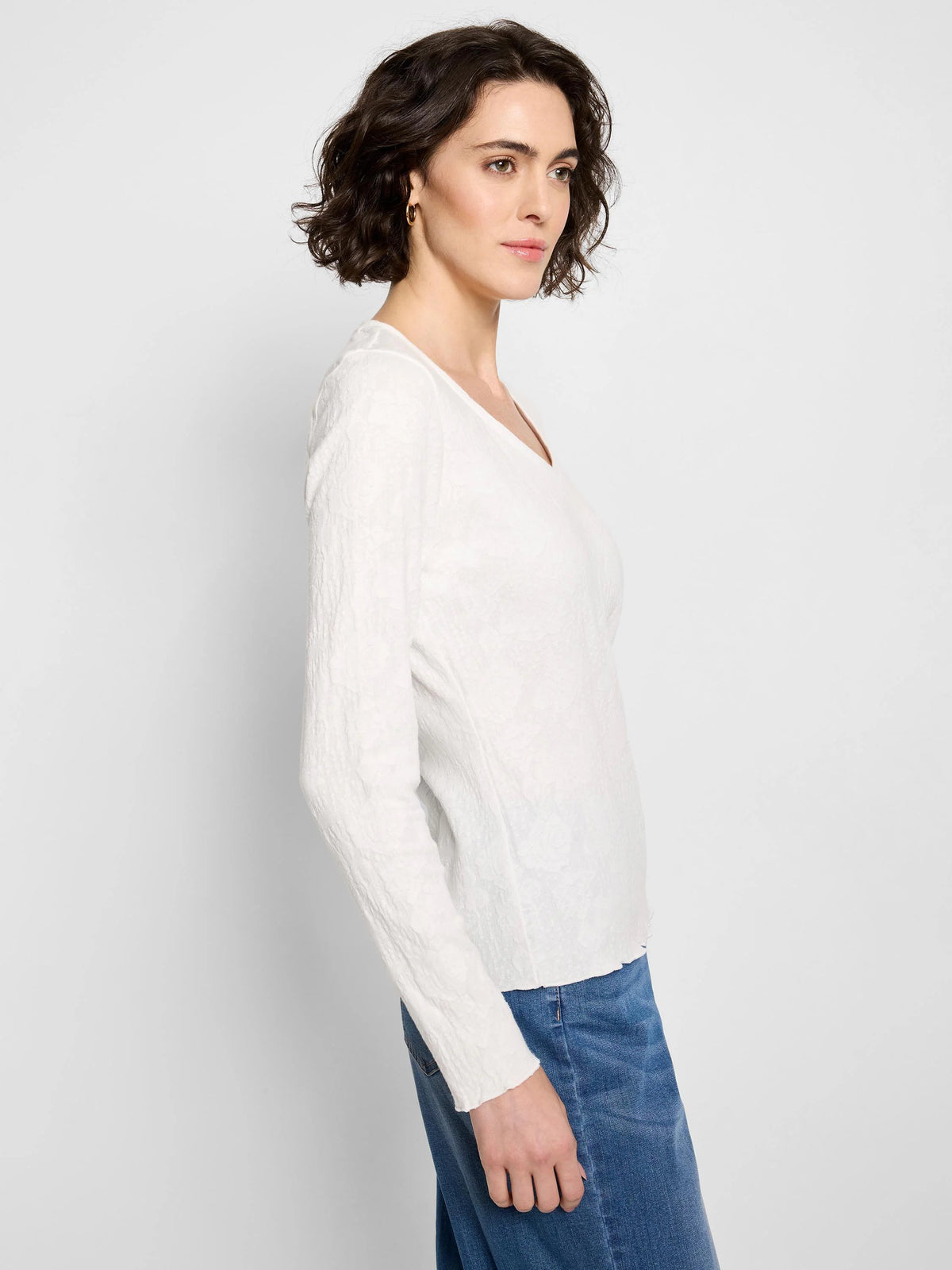 NZT Lace Knit V-Neck T-Shirt