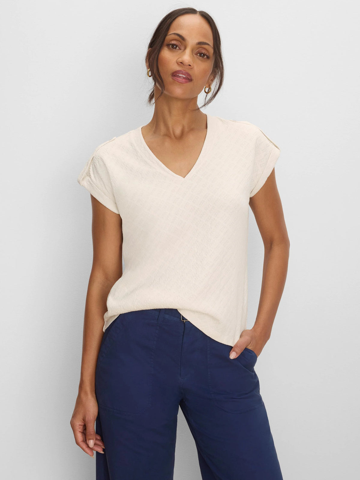 NZT Lace Knit Cap Sleeve Tee