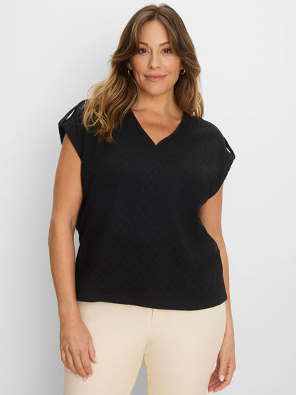 NZT Lace Knit Cap Sleeve Tee