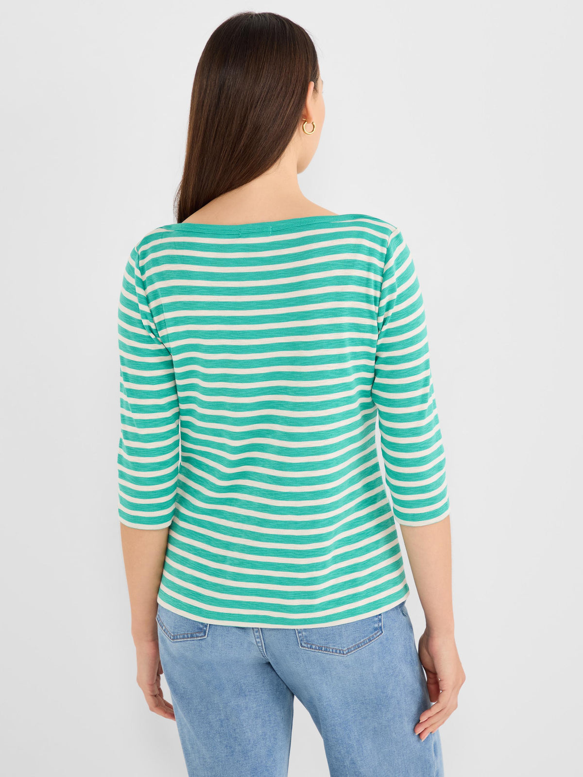 NZT 3/4 Sleeve Stripe Envelope Boat Tee