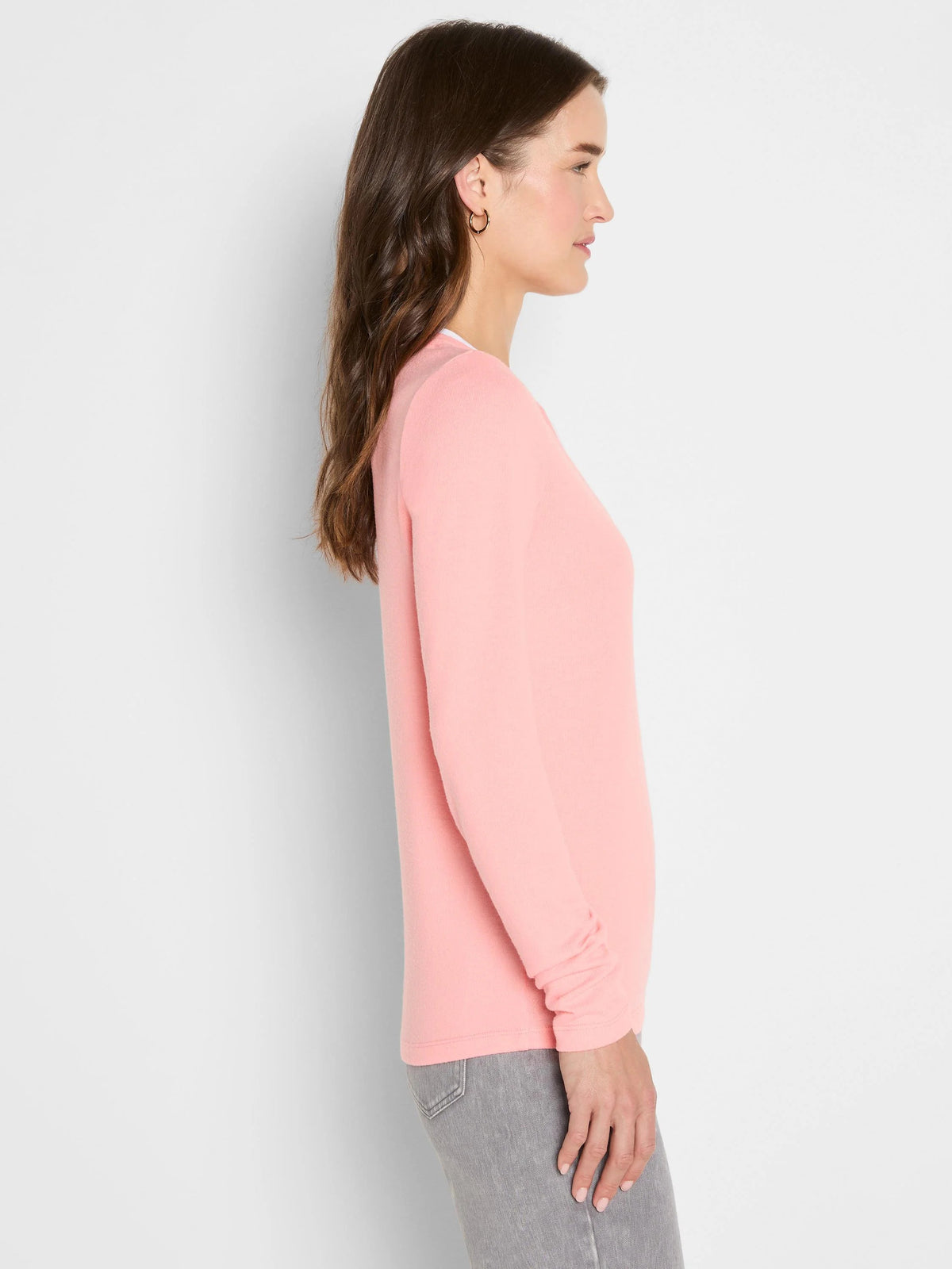 NZT Cozy Jersey Double Layer Split Neck Tee