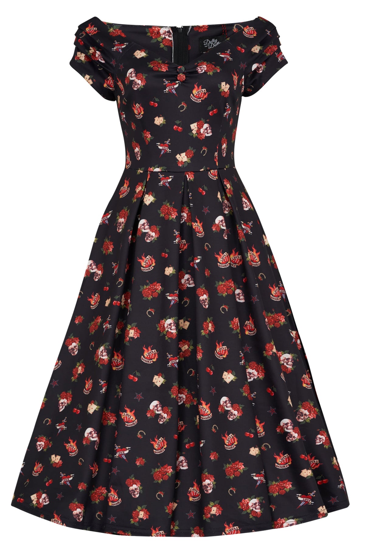 Lily Off Shoulder Rockabilly Circle Dress