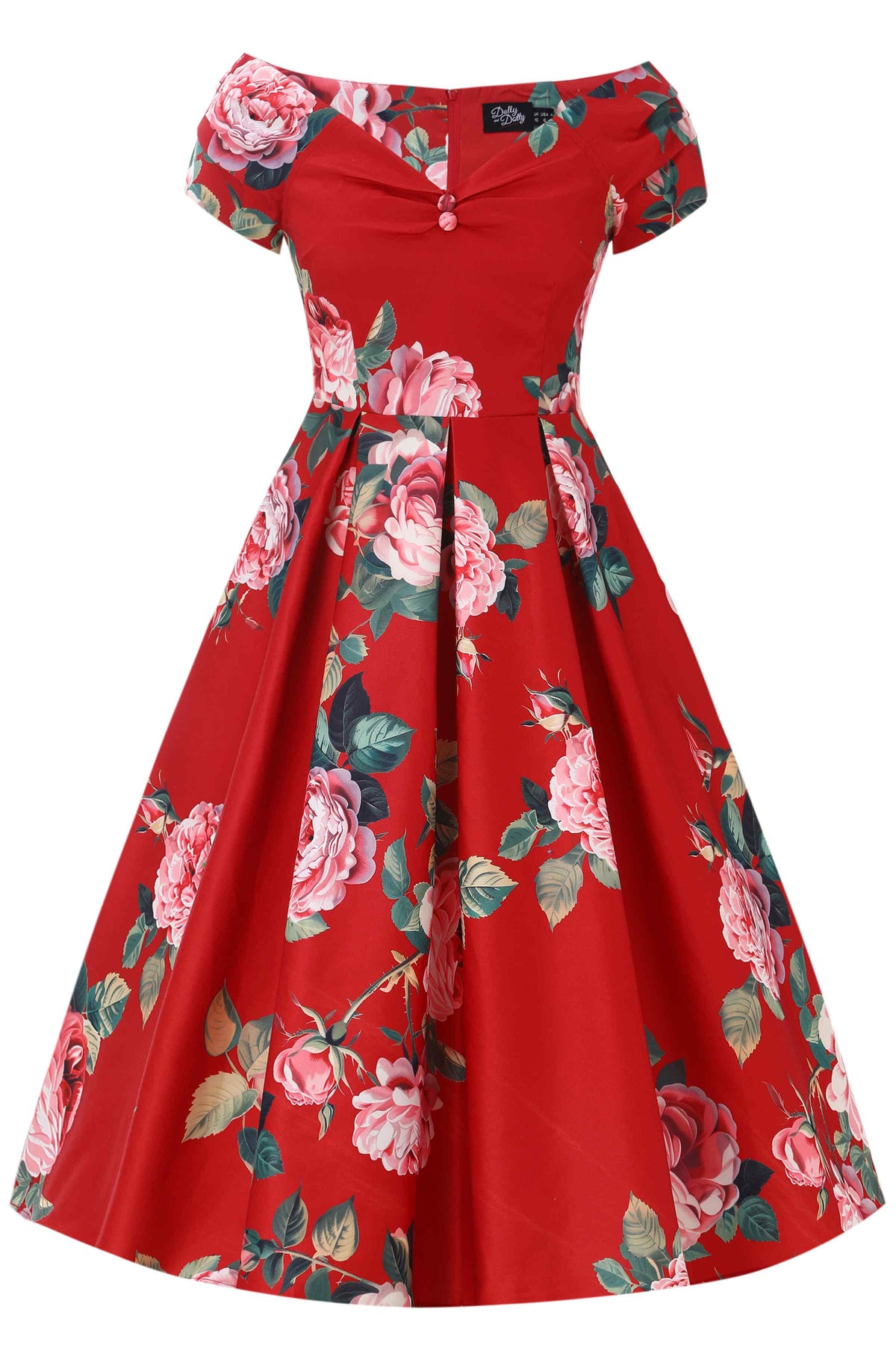 Lily Red Rose Off Shoulder Midi Dress