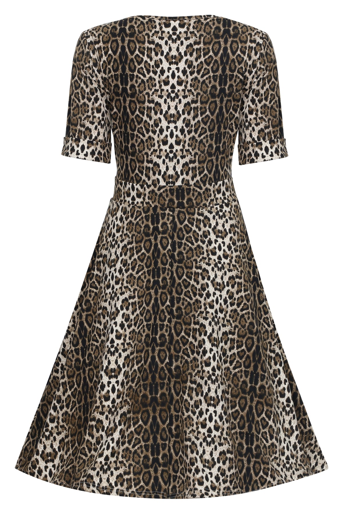 Matilda Retro Leopard Print Casual Wrap Dress