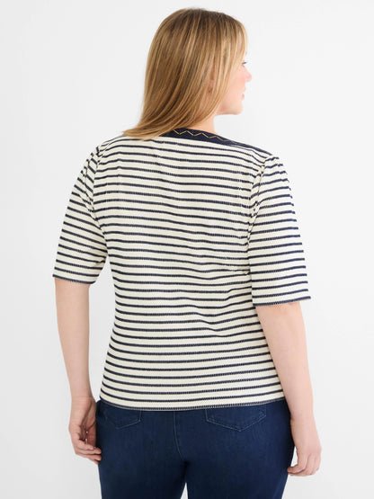 Embroidered Boatneck Top