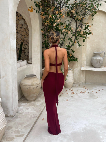 Sabine Maxi Dress Deep Red