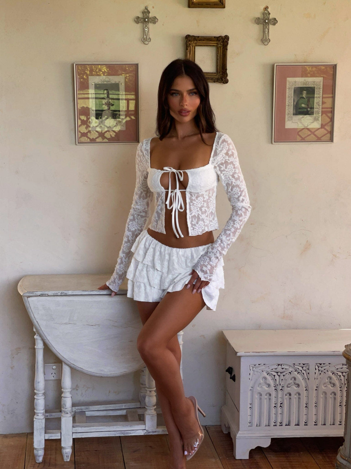 Sylvia Mini Skirt White