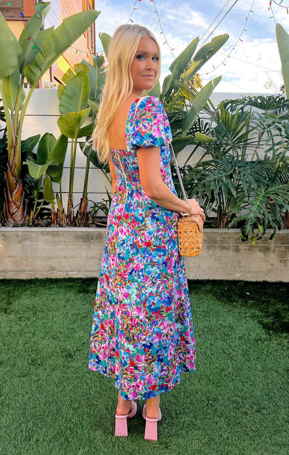 Mia Midi Dress ~ Painterly Meadows