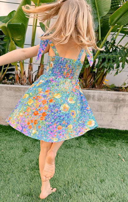 Little Claire Mini Dress ~ Painterly Petals