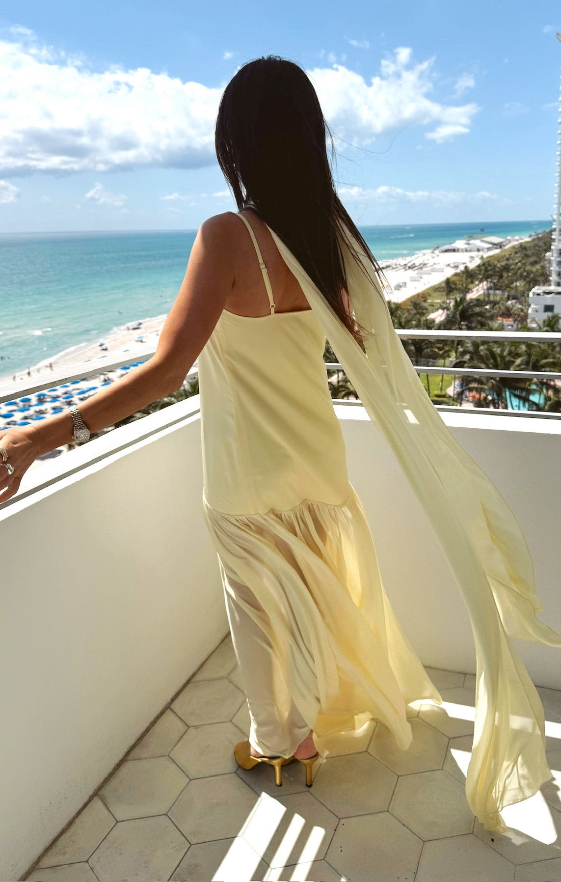 Dalia Maxi Dress ~ Pale Yellow Luxe Satin
