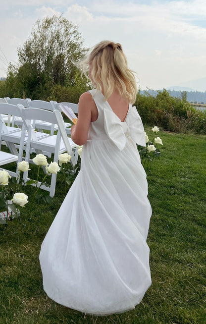 Flower Girl Dress ~ White Taffeta