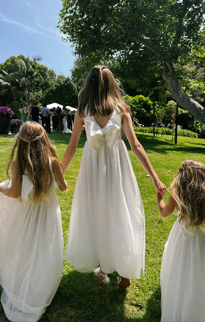 Flower Girl Dress ~ White Taffeta