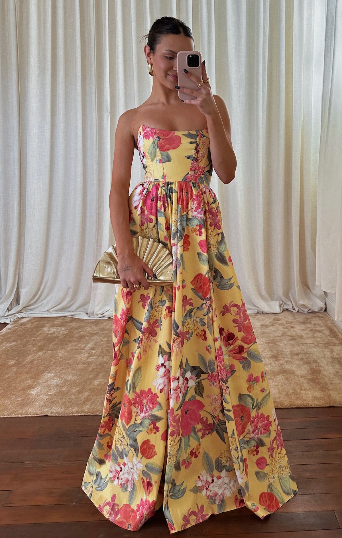 Juliet Maxi Dress ~ Mimosa Floral Taffeta