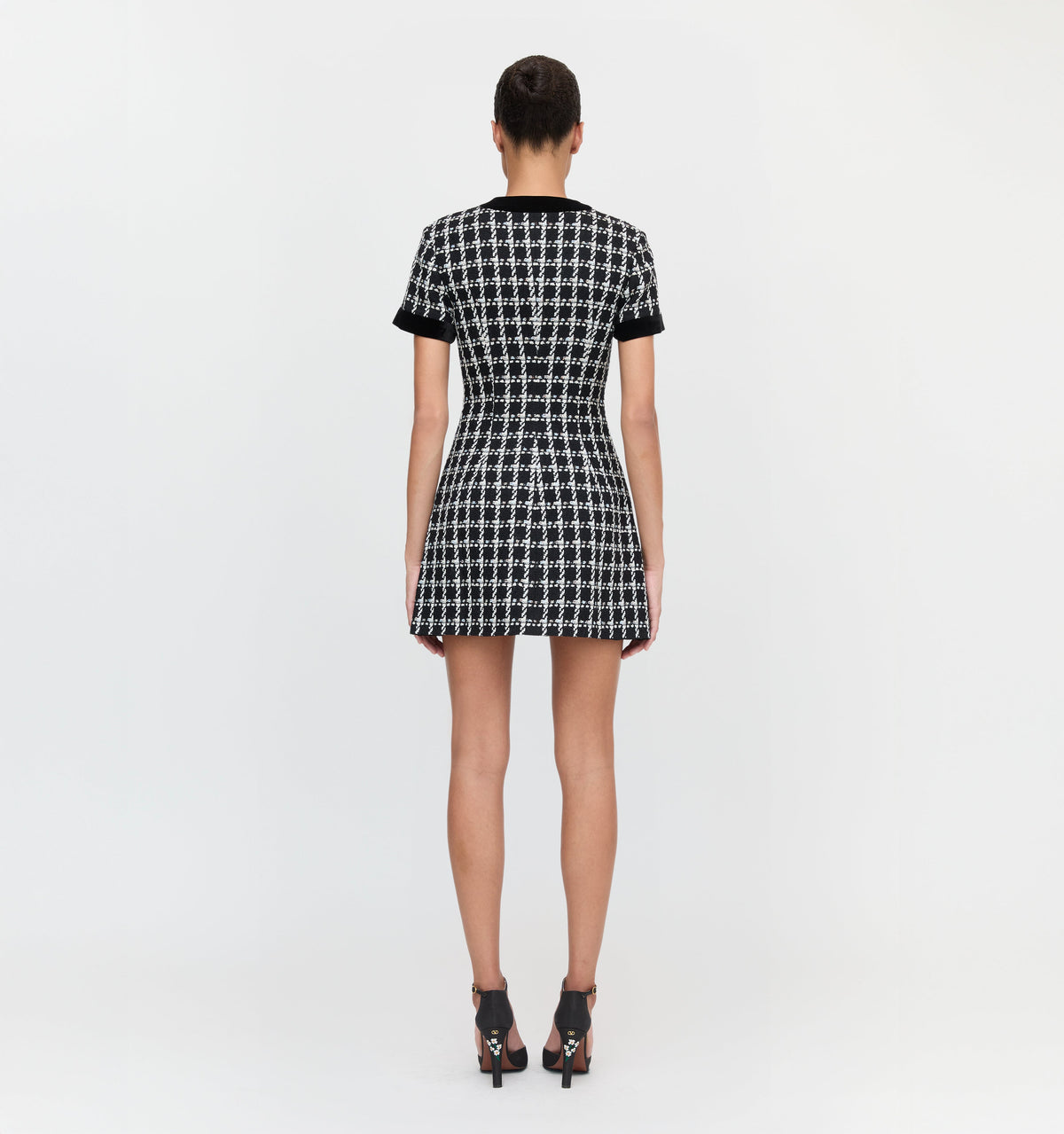 The Allegra Dress - Black and White Tweed