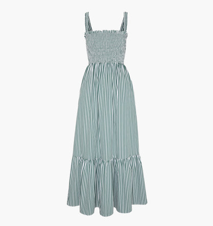 The Maternity Anjuli Nap Dress - Green Stripe