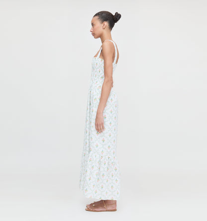 The Anjuli Nap Dress - Pastel Trellis Cotton