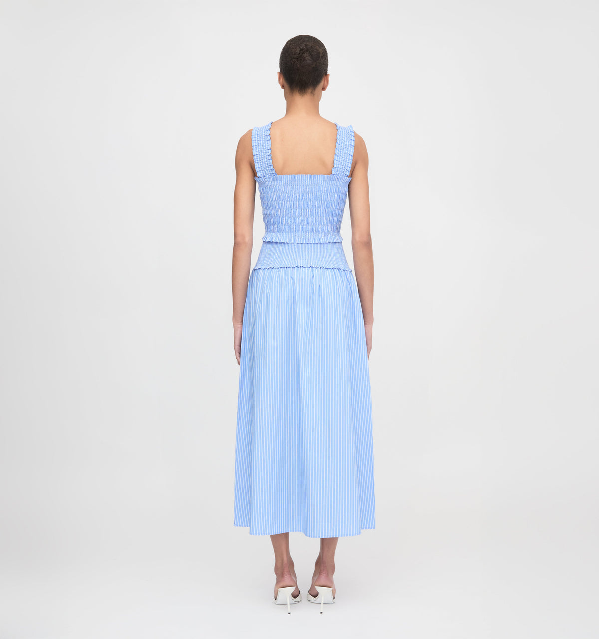 The Delphine Nap Skirt - Blue Stripe
