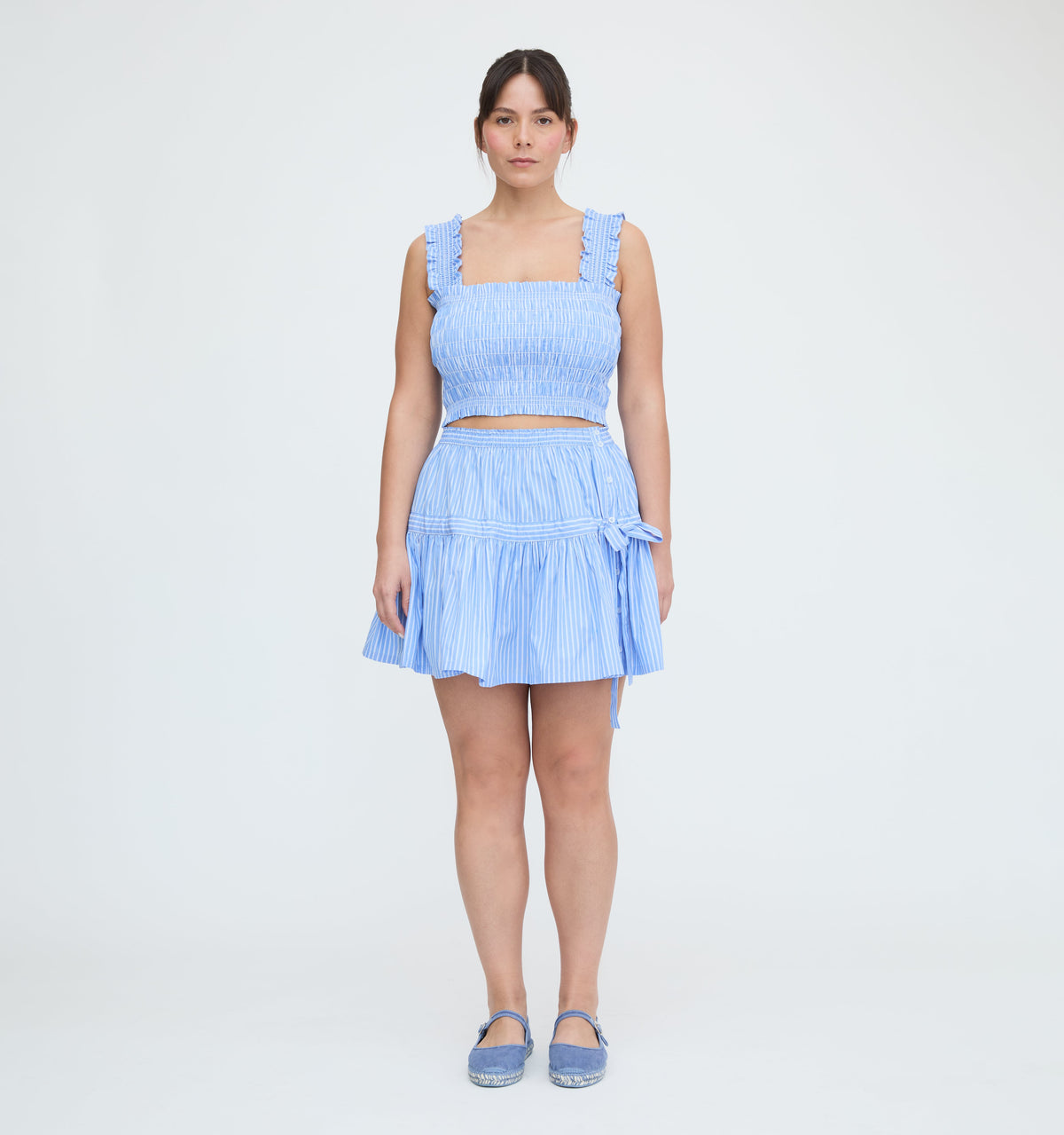 The Chelsea Skirt - Blue Stripe