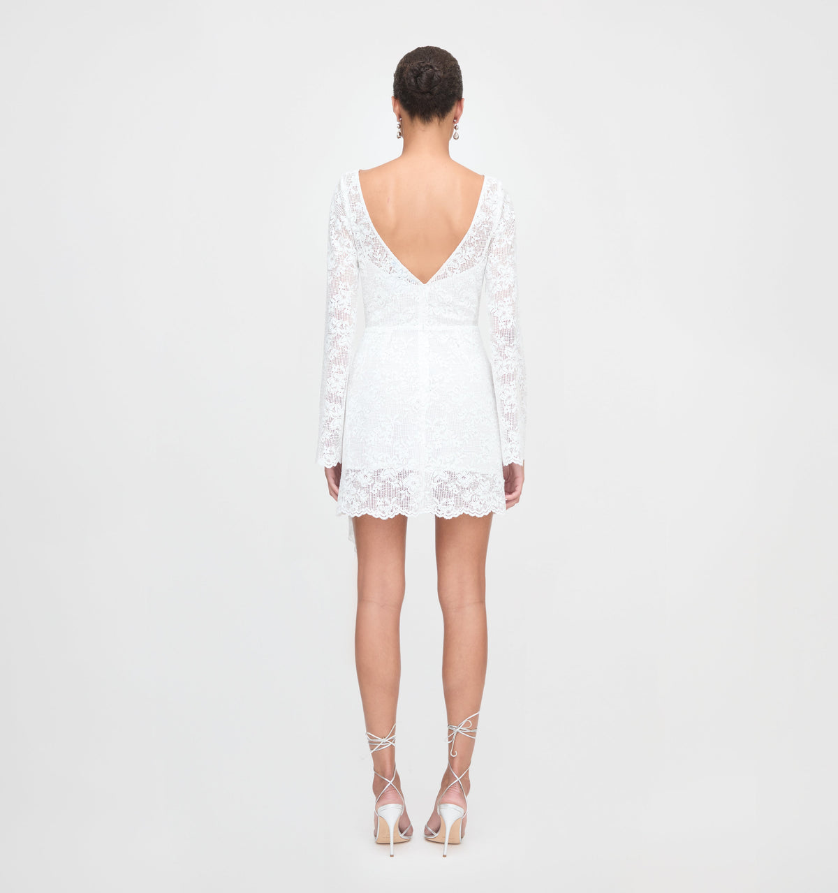 The Becca Dress - White Metallic Lace
