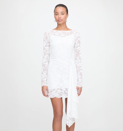 The Becca Dress - White Metallic Lace