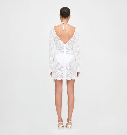 The Becca Dress - White Metallic Lace