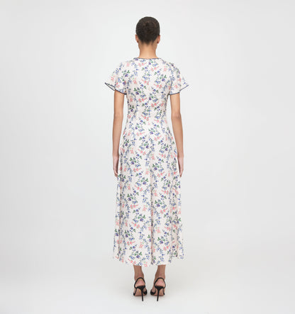 The Brie Dress - Scallop Bow Chintz Pink