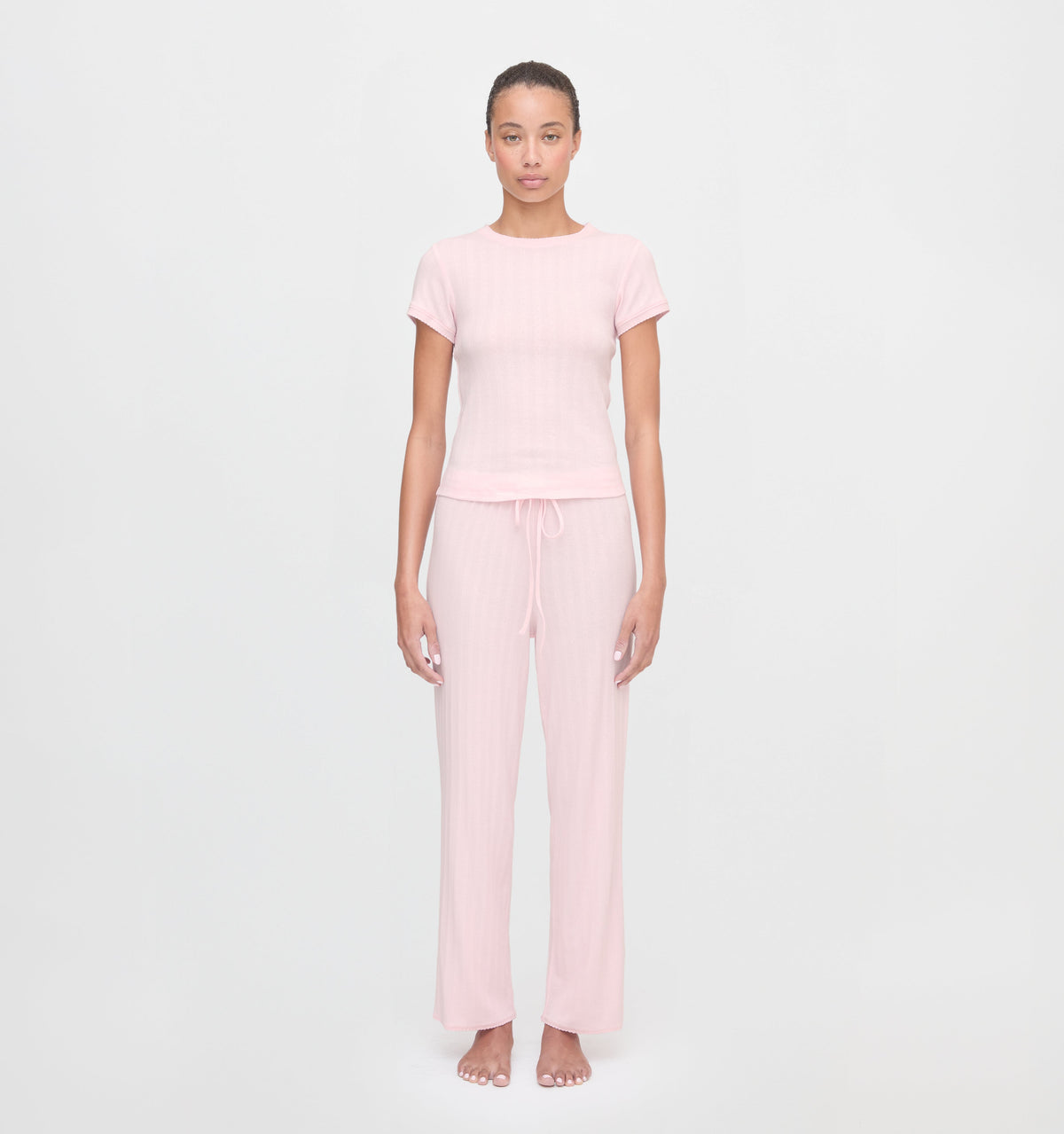 The Cleo Pointelle Set - Light Pink