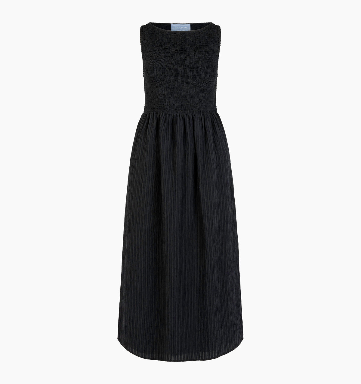 The Cosima Nap Dress - Black Tonal Seersucker