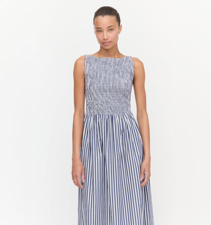 The Cosima Nap Dress - Navy Stripe