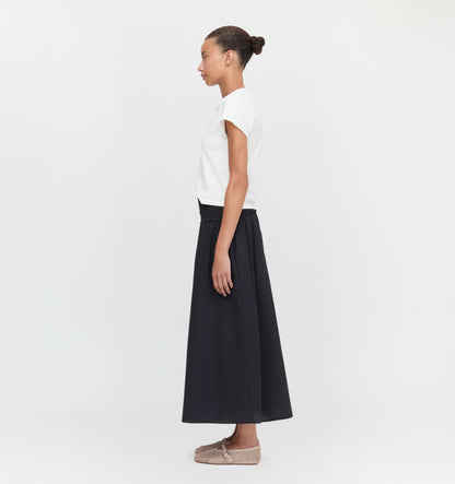 The Delphine Nap Skirt - Black Cotton