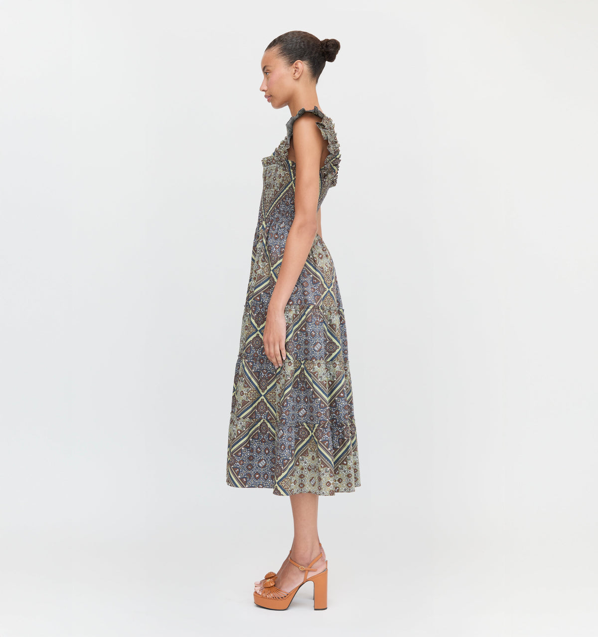 The Ellie Nap Dress - Olive Equestrian Scarf