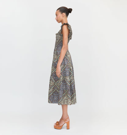 The Ellie Nap Dress - Olive Equestrian Scarf