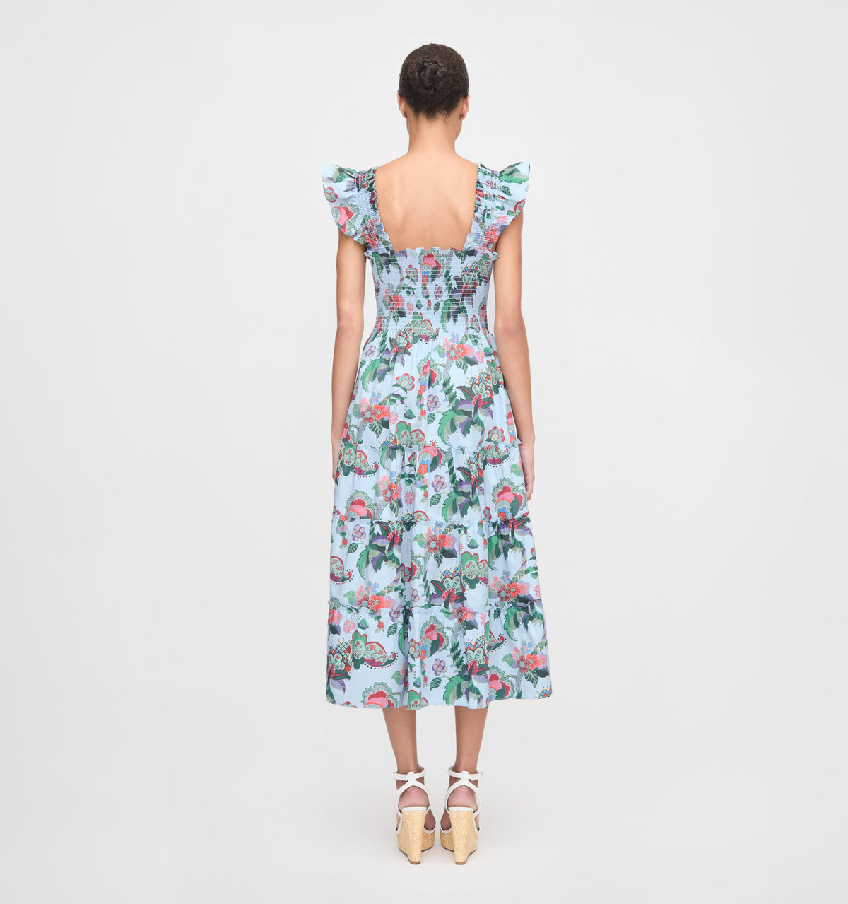 The Ellie Nap Dress - Light Blue Jungle Floral