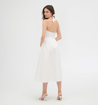 The Fleur Midi Dress - White