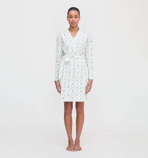 The Ivory Robe - Pastel Trellis