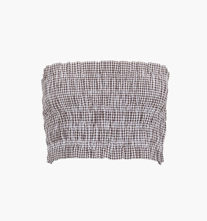 The June Nap Top - Chocolate Gingham