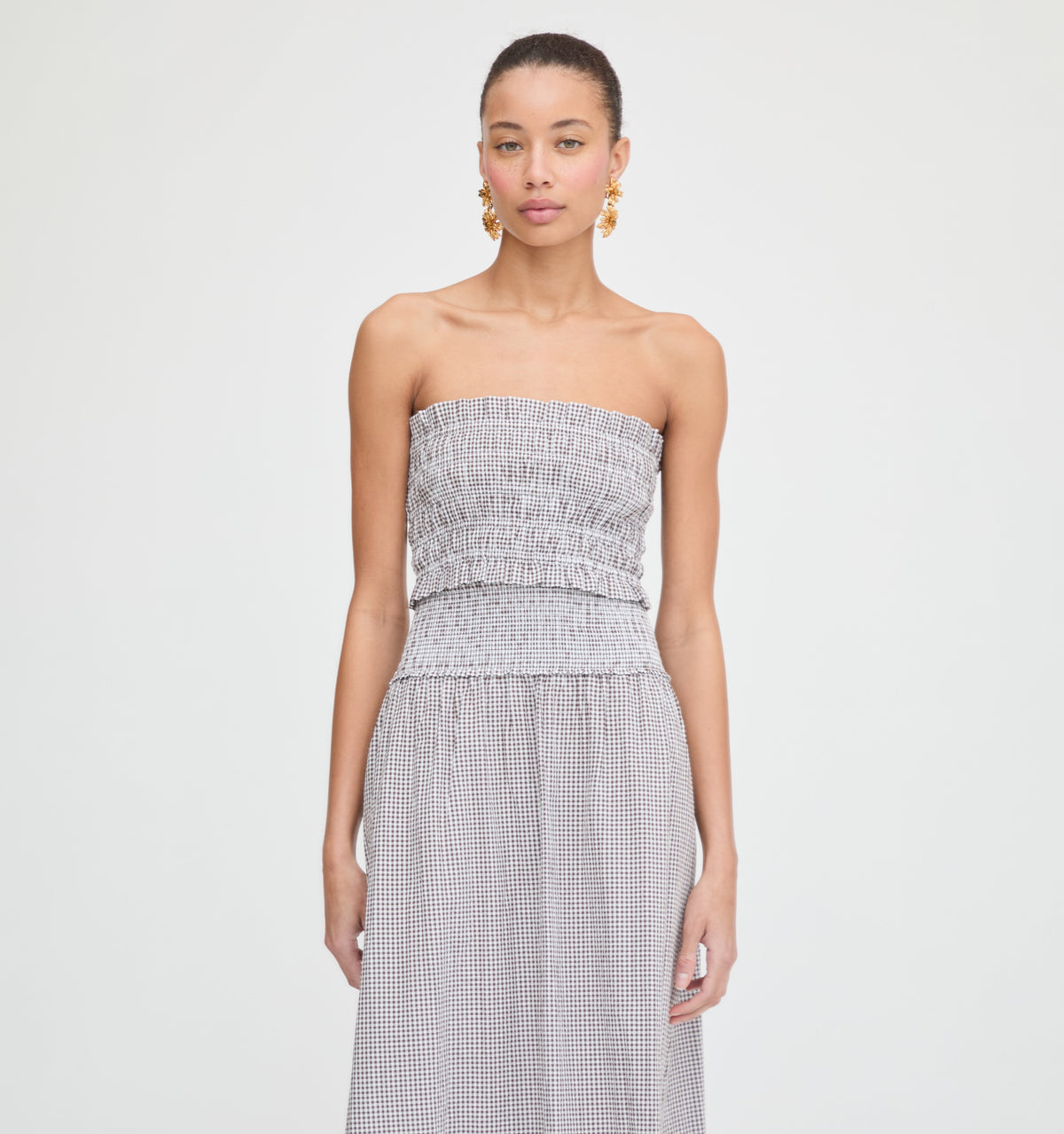 The June Nap Top - Chocolate Gingham