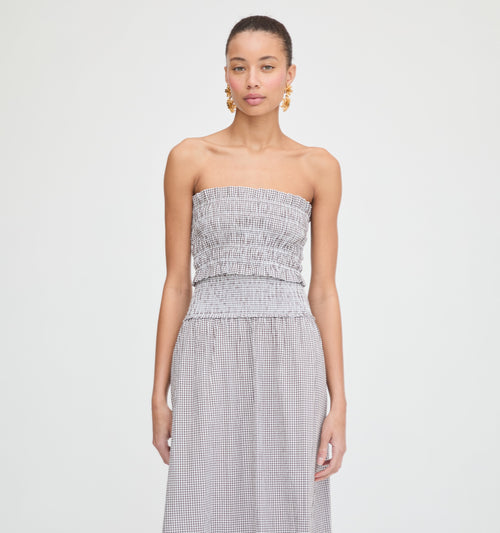 The June Nap Top - Chocolate Gingham