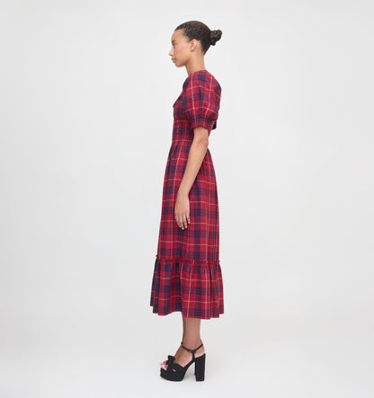 The Louisa Nap Dress - Cherry Tartan