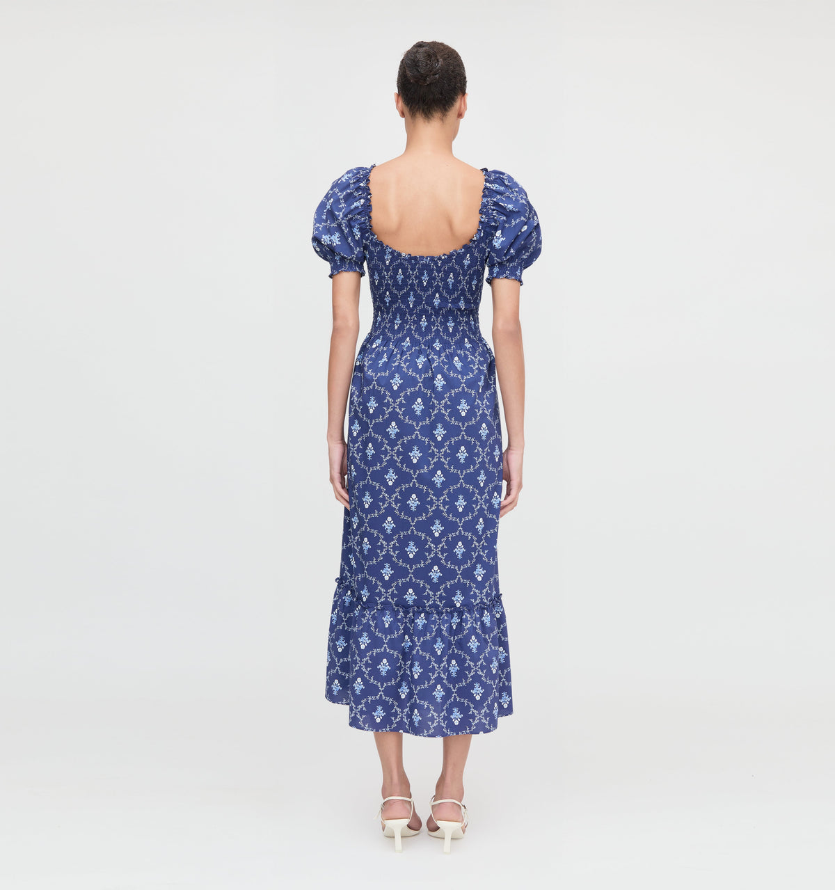 The Louisa Nap Dress - Navy Trellis