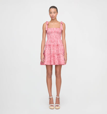 The Ribbon Charlotte Nap Dress - Pink Palm Ikat