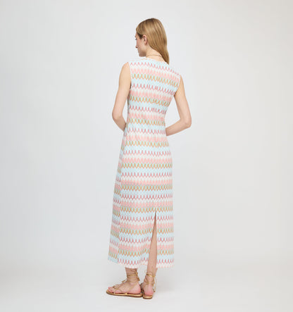 The Taytum Dress - White Multi Smooth Shimmer Knit