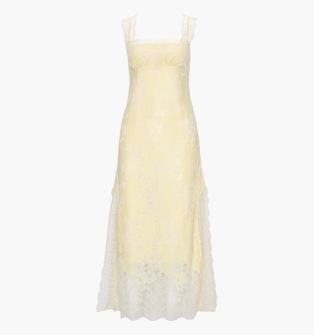 The Alba Dress - Yellow Trailing Lace