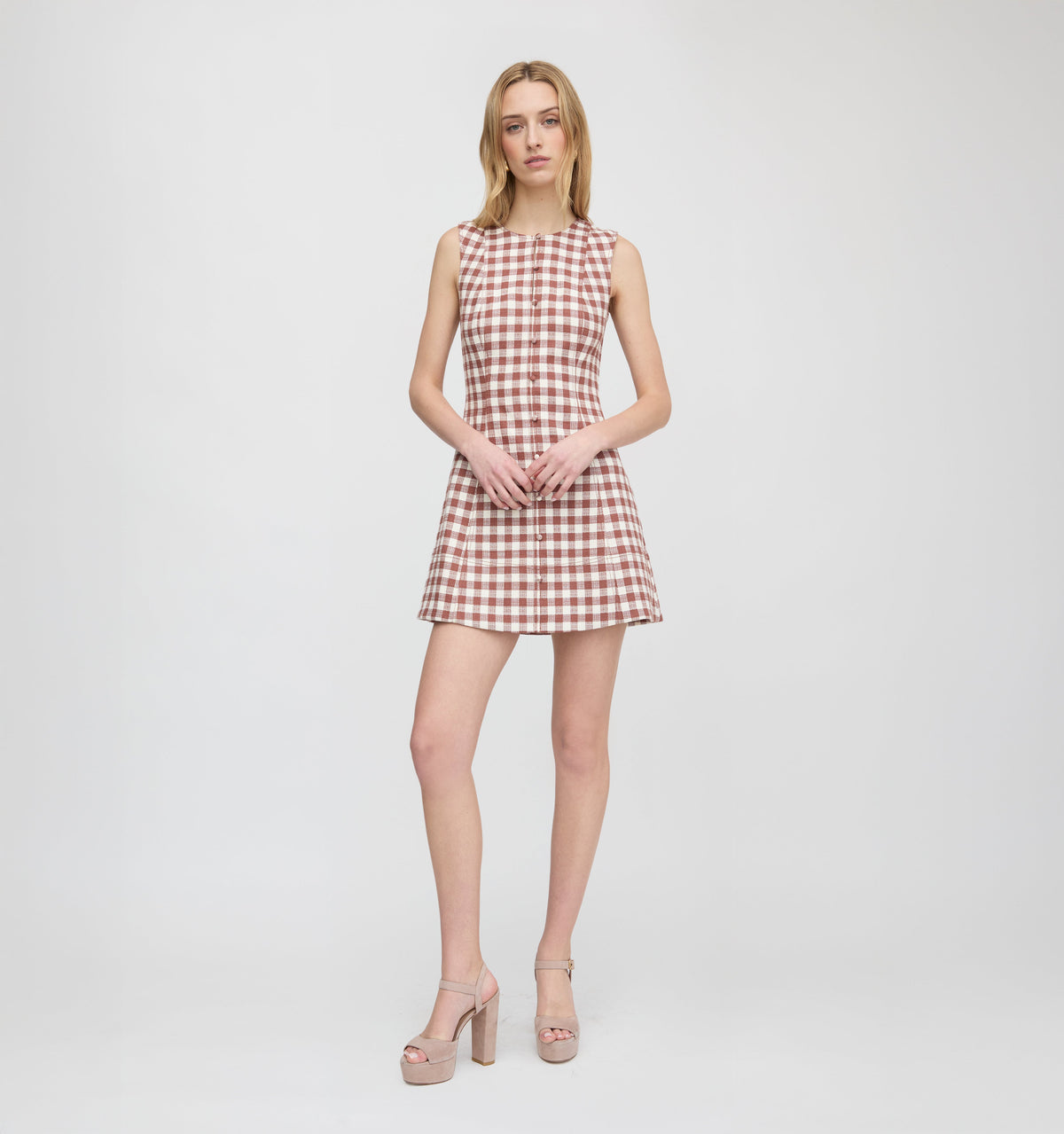 The Angie Dress - Cognac Gingham
