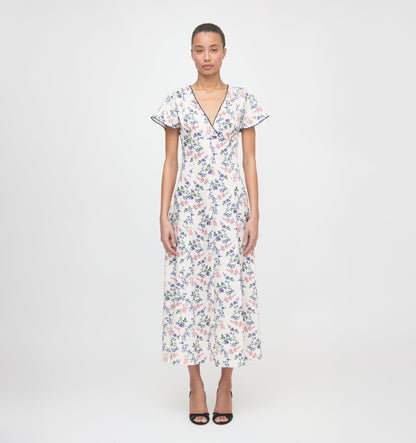 The Brie Dress - Scallop Bow Chintz Pink