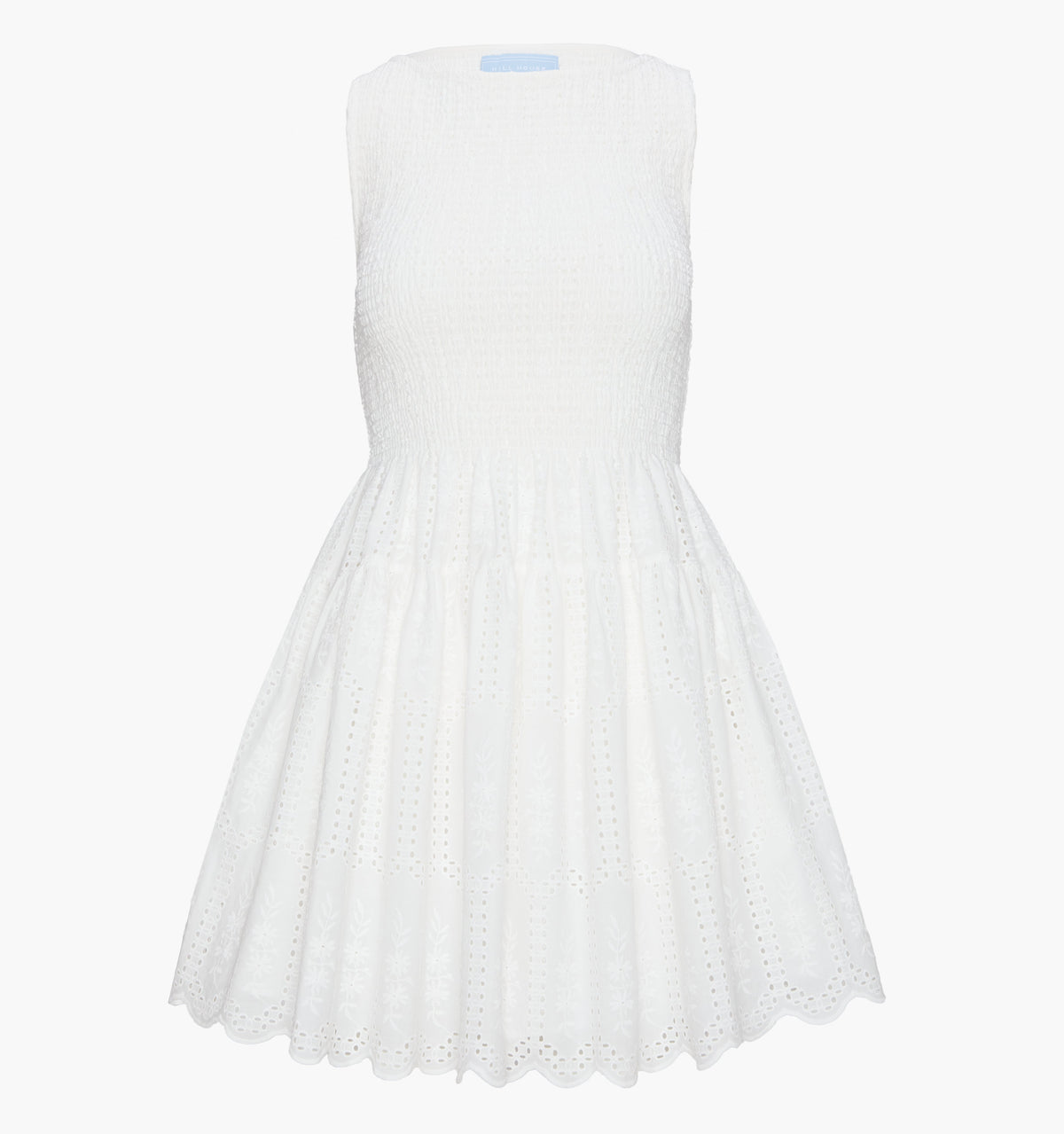 The Cosima Mini Nap Dress - White Trellis Broderie
