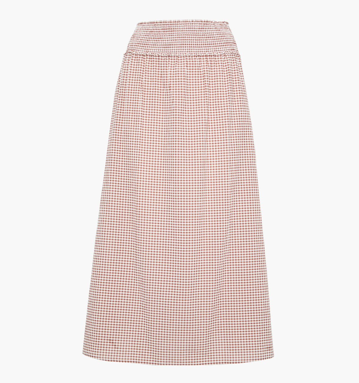 The Delphine Nap Skirt - Cognac Gingham