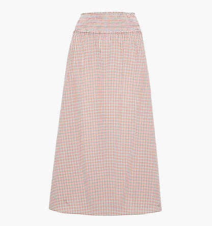 The Delphine Nap Skirt - Cognac Gingham